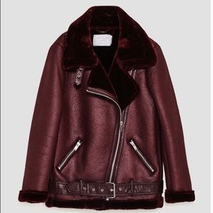 Zara Furlined Aviator Jacket